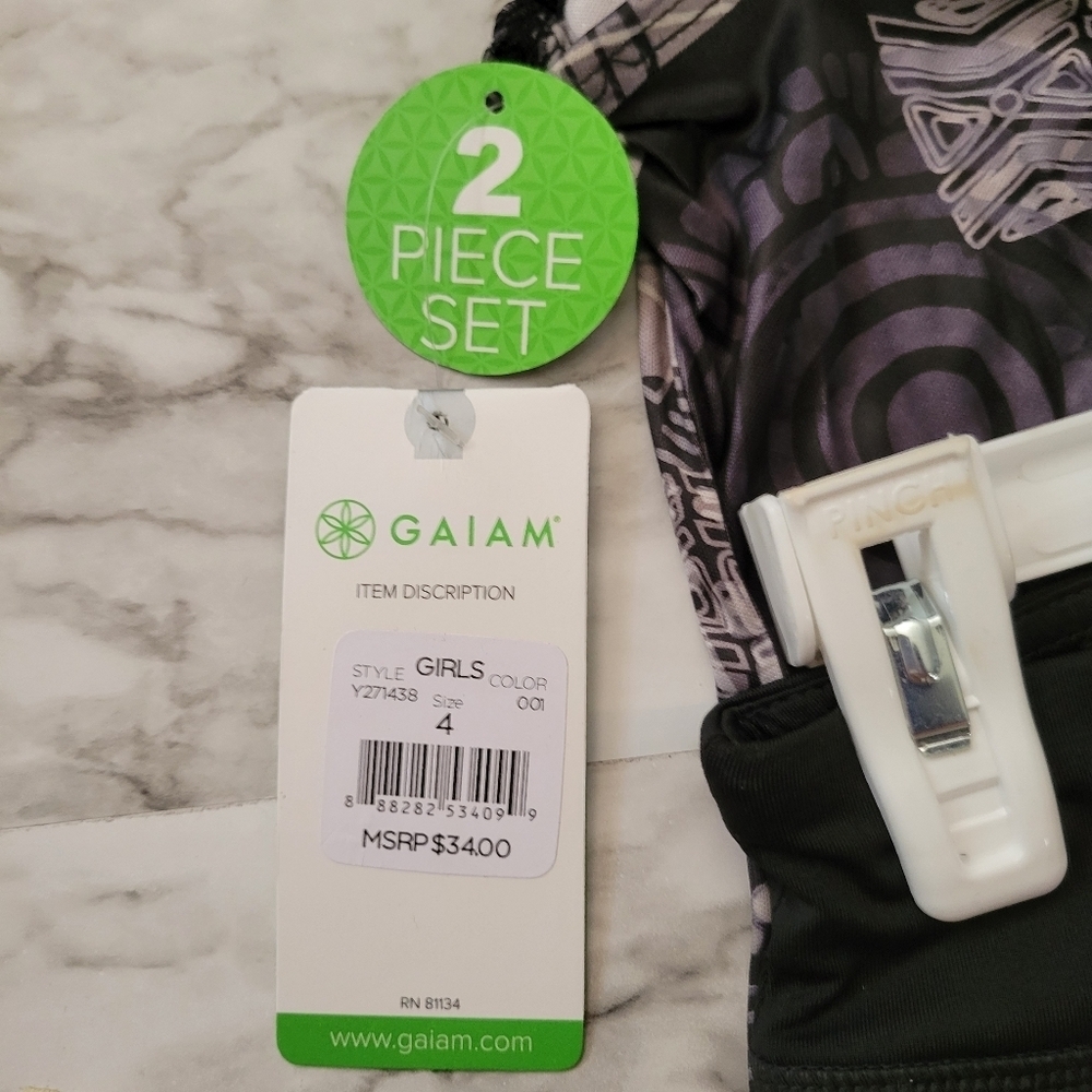 GAIAM Girls Yoga Outfit 2 piece Set - Picture 4 of 6